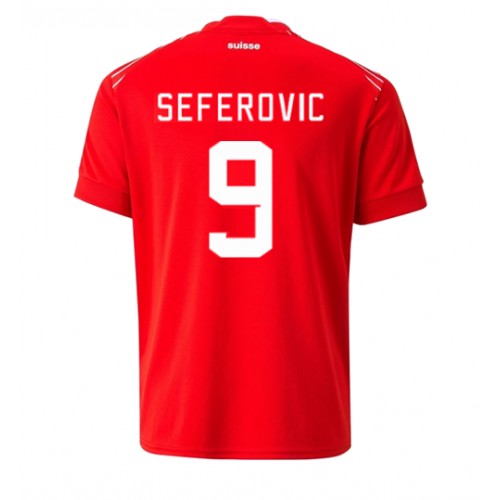 Maillot de foot Suisse Haris Seferovic #9 Domicile Monde 2022 Manches Courte